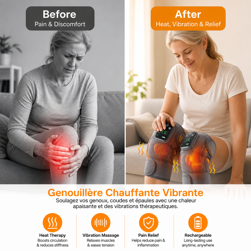 Genouillère Chauffante Vibrante